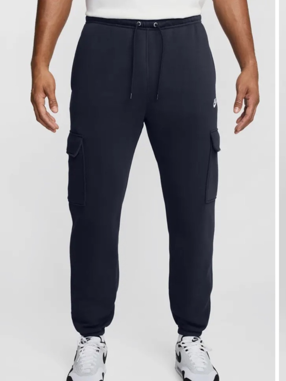 Nike Club Fleece Cargo Sweatpants Navy Blue Large